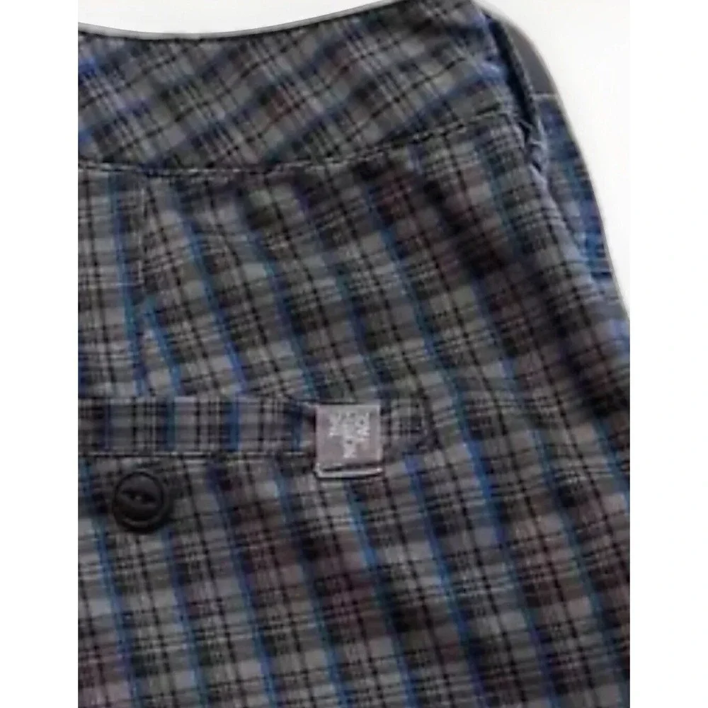 The North Face Plaid Chino Shorts Mens Sz. 34 Flat Front Poly‎ Blend 11
